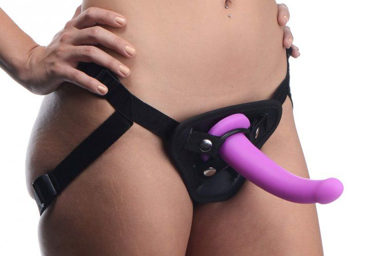 Navigator Silicone G-Spot Dildo with Harness