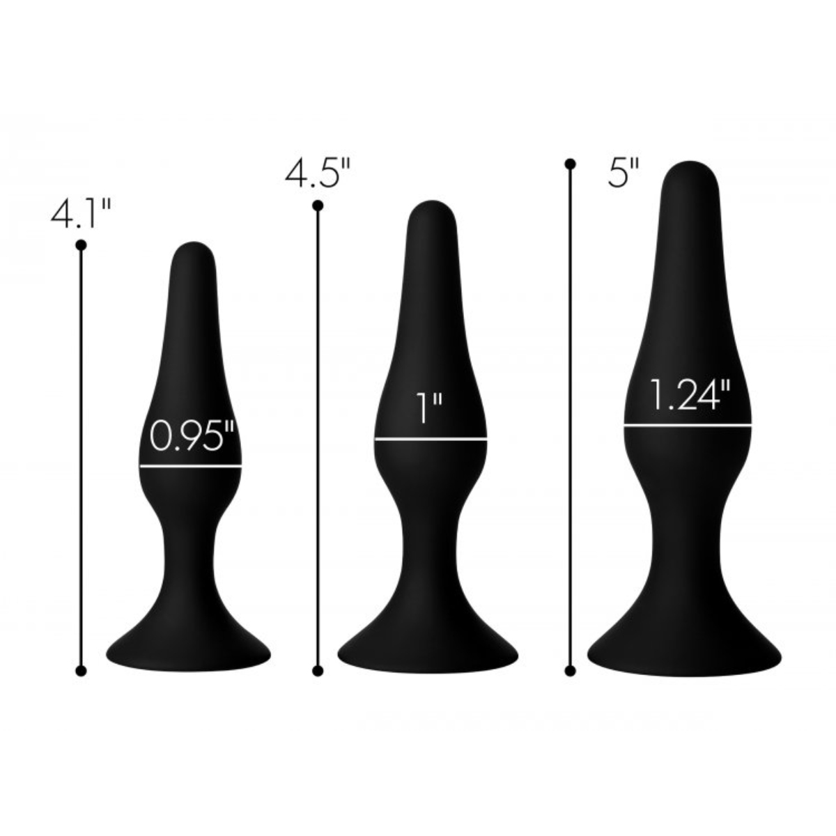 Master Series Triple Spire Tapered Silicone Anal Trainer Set Black