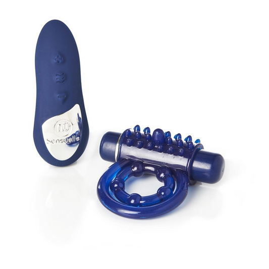 Nu Sensuelle Remote Control 15 Function Cockring Blue