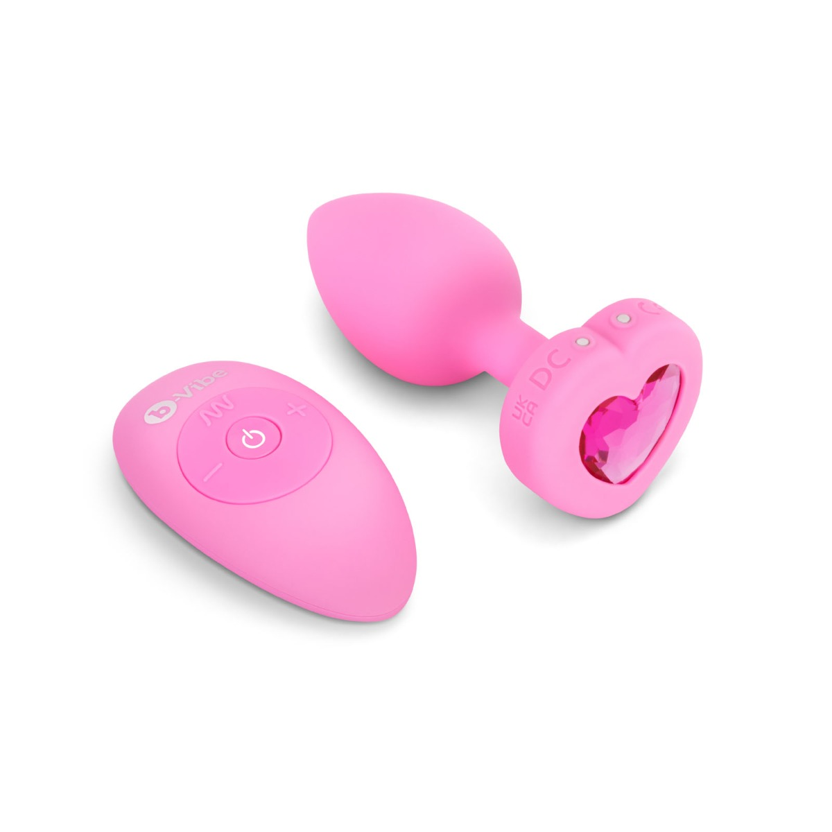 b-Vibe Vibrating Heart Plug Pink S/M