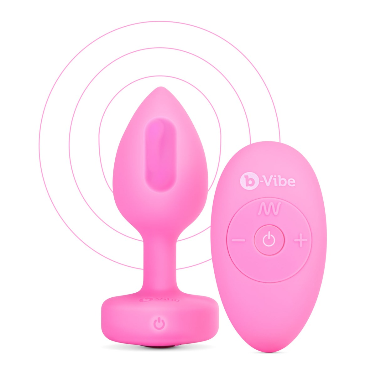 b-Vibe Vibrating Heart Plug Pink S/M