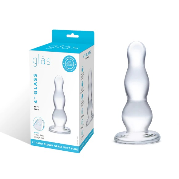 Glas 4inch Glass Butt Plug Clear