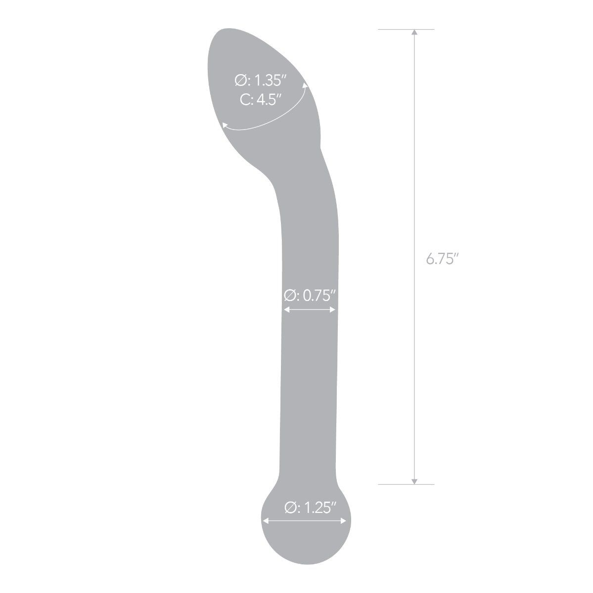 Glas 8inch Slimline G Spot Dildo