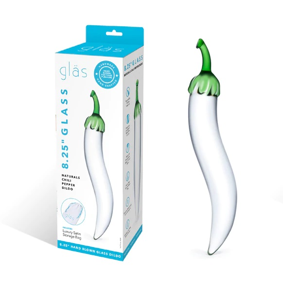 Glas 8.25inch Naturals Chili Pepper Dildo Clear