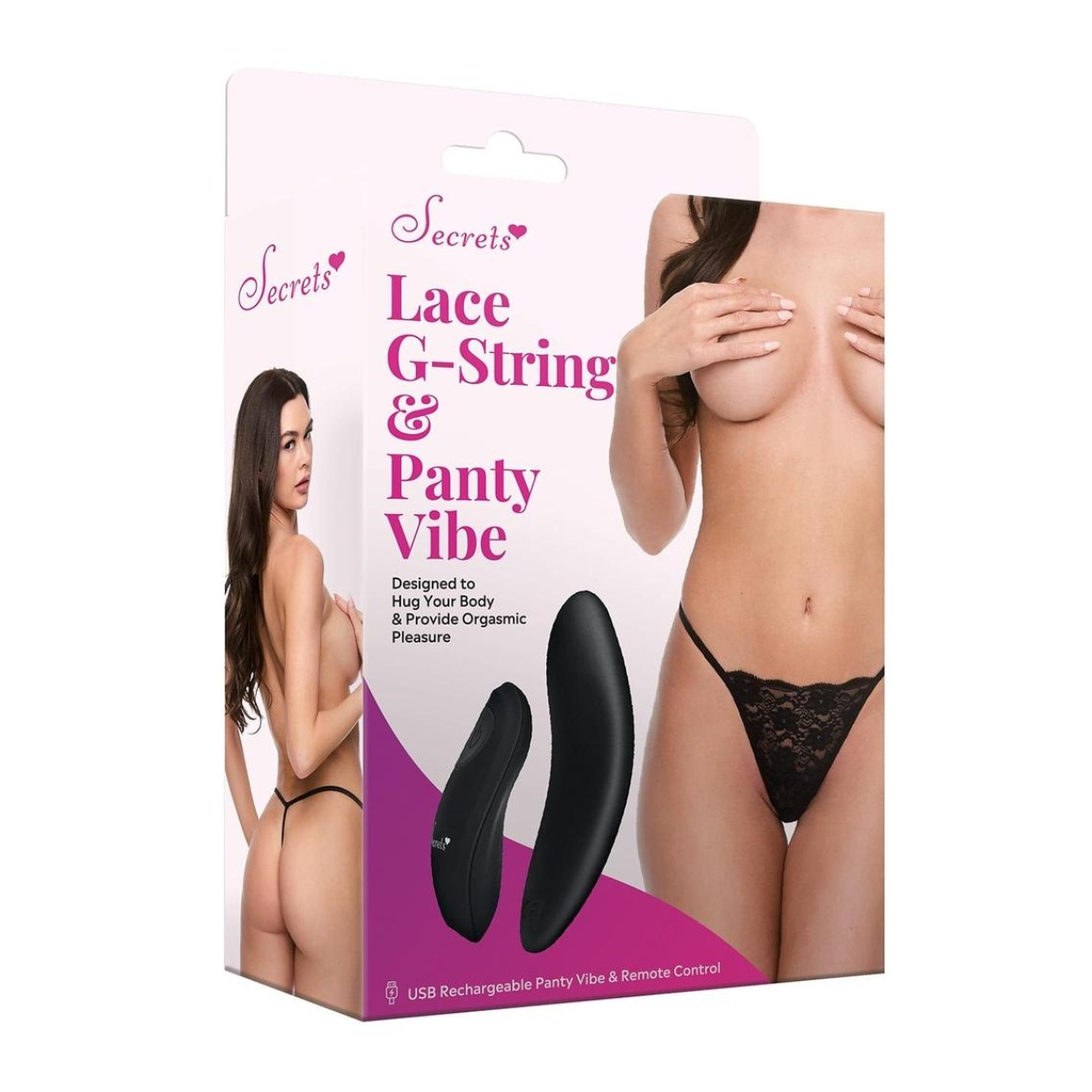 LACE PANTY AND RECHARGEABLE REMOTE CONTROL PANTY VIBE-BLACK-Q A