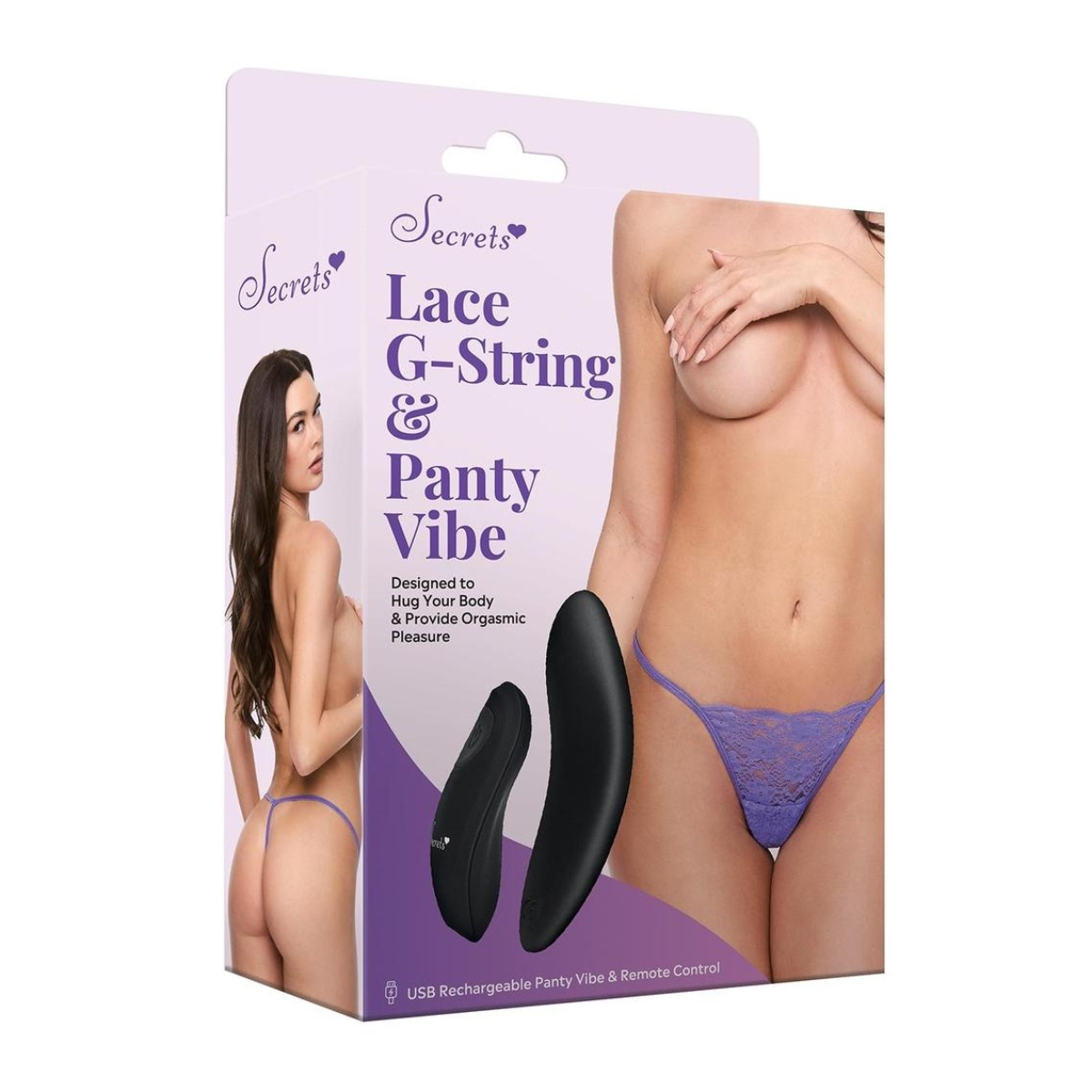 LACE PANTY AND RECHARGEABLE REMOTE CONTROL PANTY VIBE-PURPLE-Q