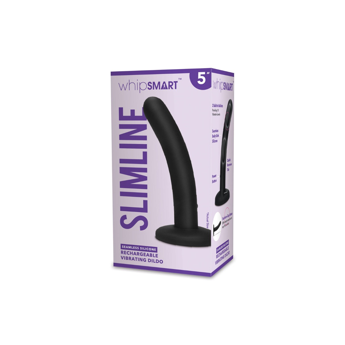 Whipsmart 5" Rechargeable Slimline Vibrating Dildo Black