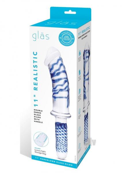 Glas Realistic Double Glass Dildo Handle 11 In.