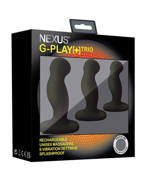 Nexus G-play Trio+ Unisex Vibrator Pack S/m/l Sizes Black