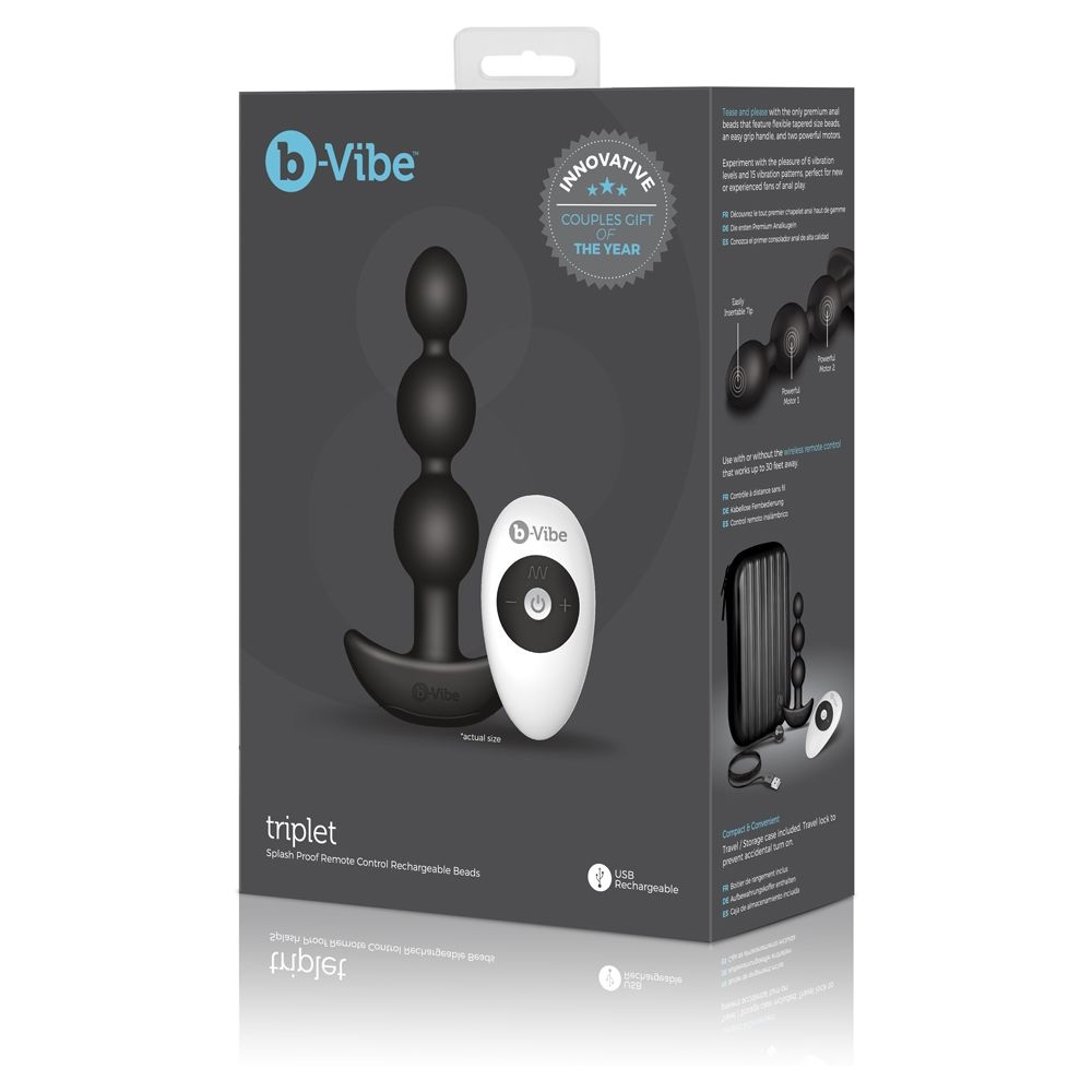 b-Vibe Triplet Anal Beads Black