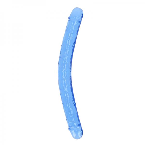 Realrock Crystal Clear Double Dong 18 In. Dual-ended Dildo Blue