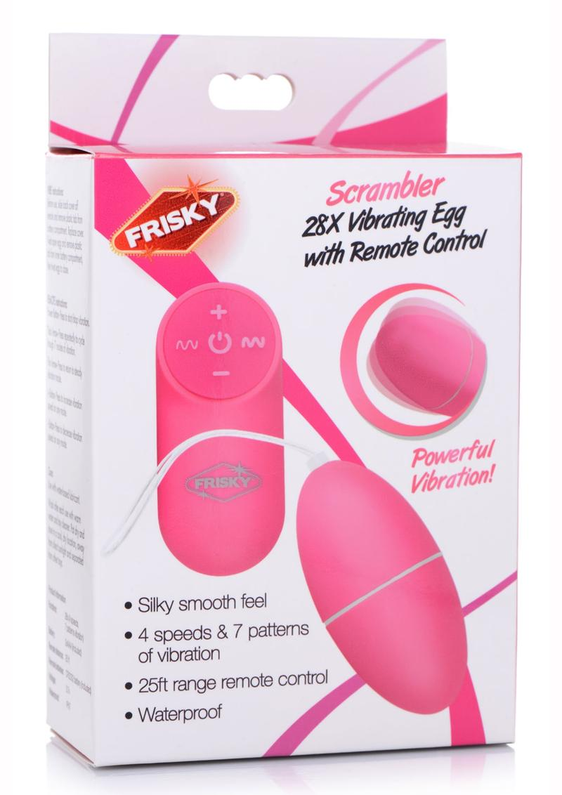 Frisky Scrambler 28X Vibrating Egg with Remote Control Pink