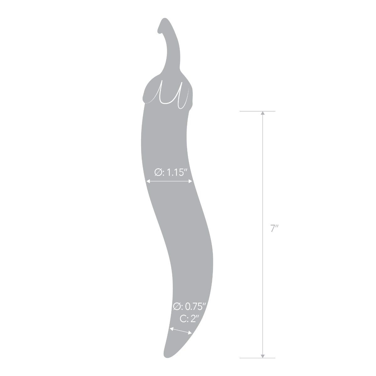 Glas 8.25inch Naturals Chili Pepper Dildo Clear