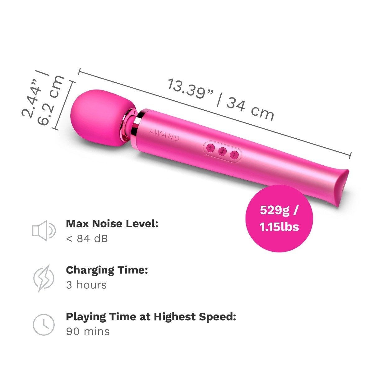 Le Wand Rechargeable Vibrating Massager Magenta