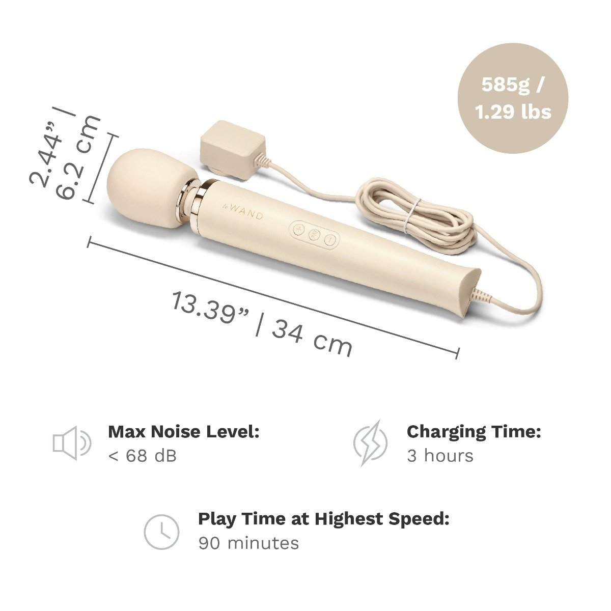 Le Wand Powerful Plug In Vibrating Massager Cream