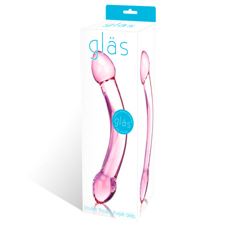 Glas Double Trouble Glass Dildo - Purple