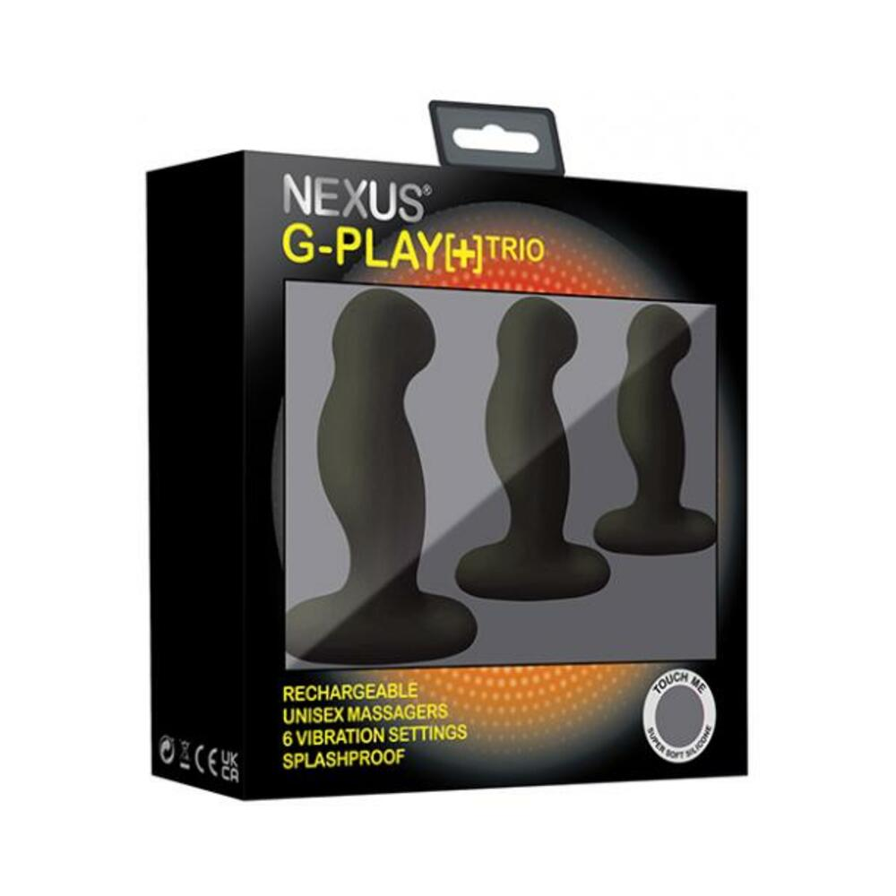 Nexus G-play Trio+ Unisex Vibrator Pack S/m/l Sizes Black