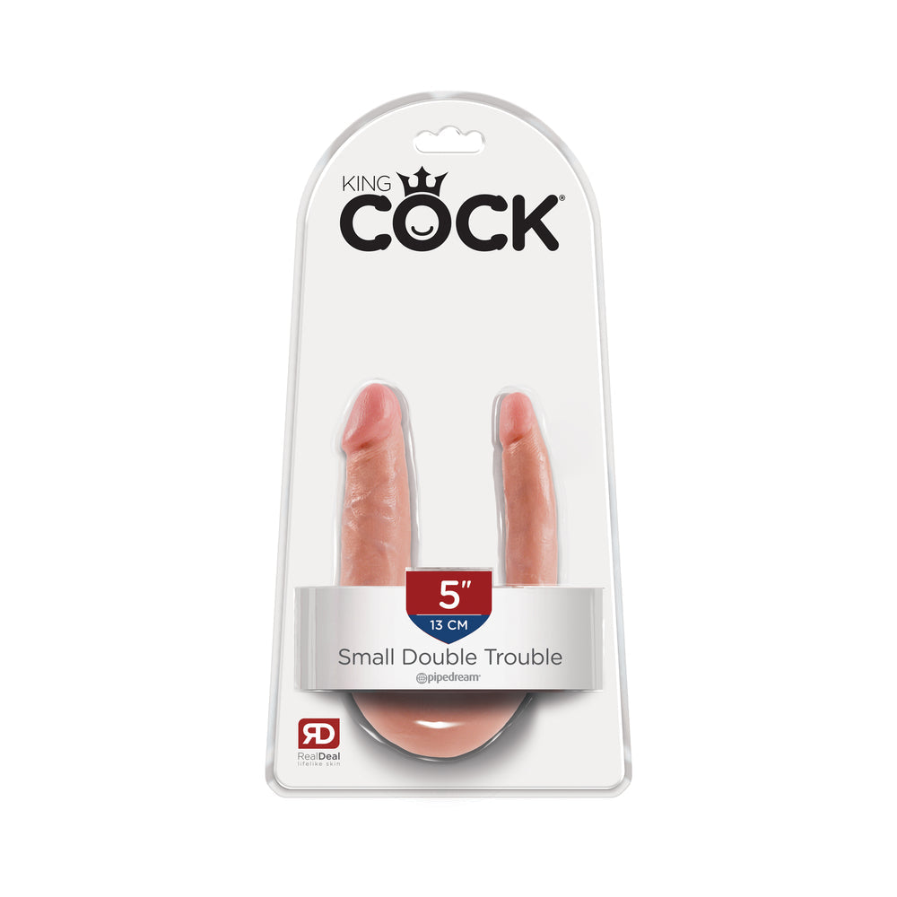 U Shaped Double Trouble Small Dildo - Beige