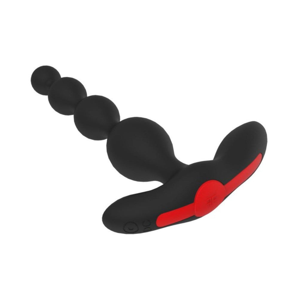 Forto Vibrating Anal Beads Black