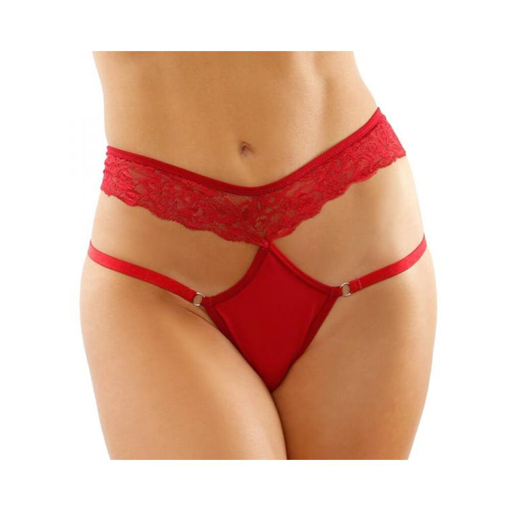 Ren Microfiber Panty With Double-strap Waistband Red S/m