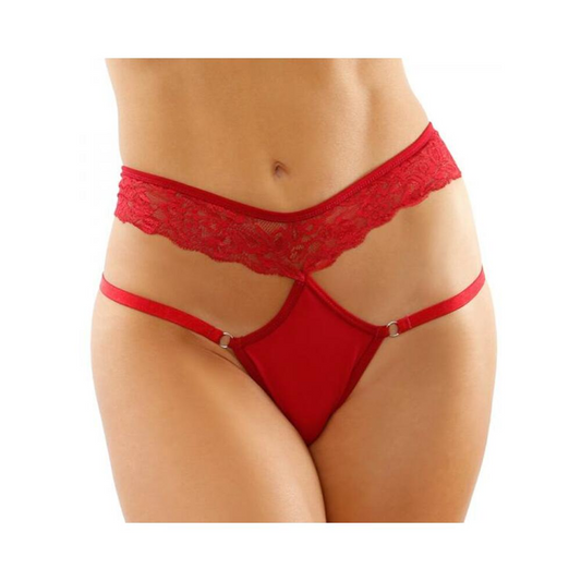 Ren Microfiber Panty With Double-strap Waistband Red S/m