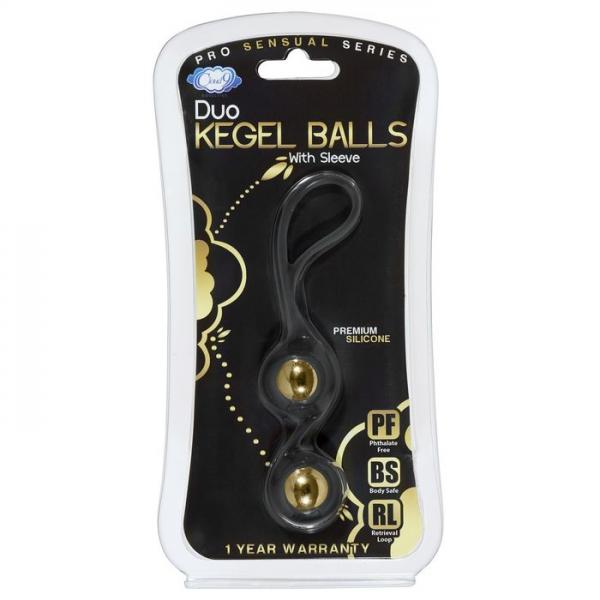 Duo Kegel Balls Black with Sleeve