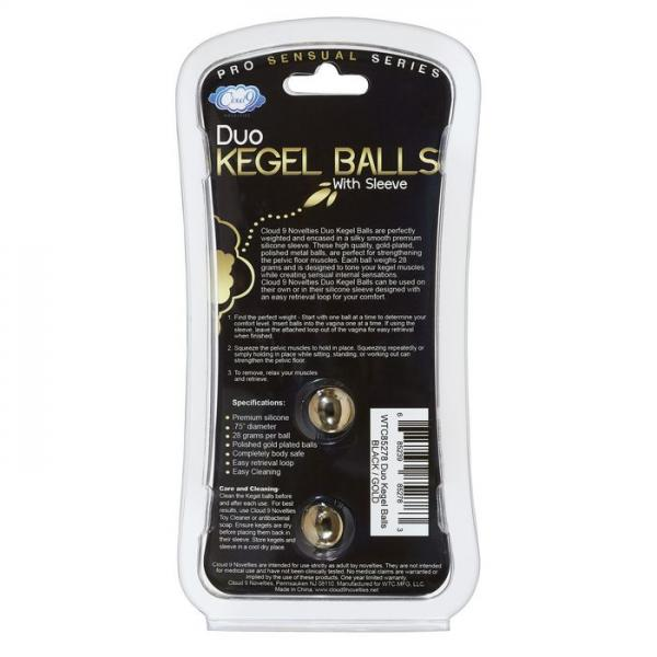 Duo Kegel Balls Black with Sleeve