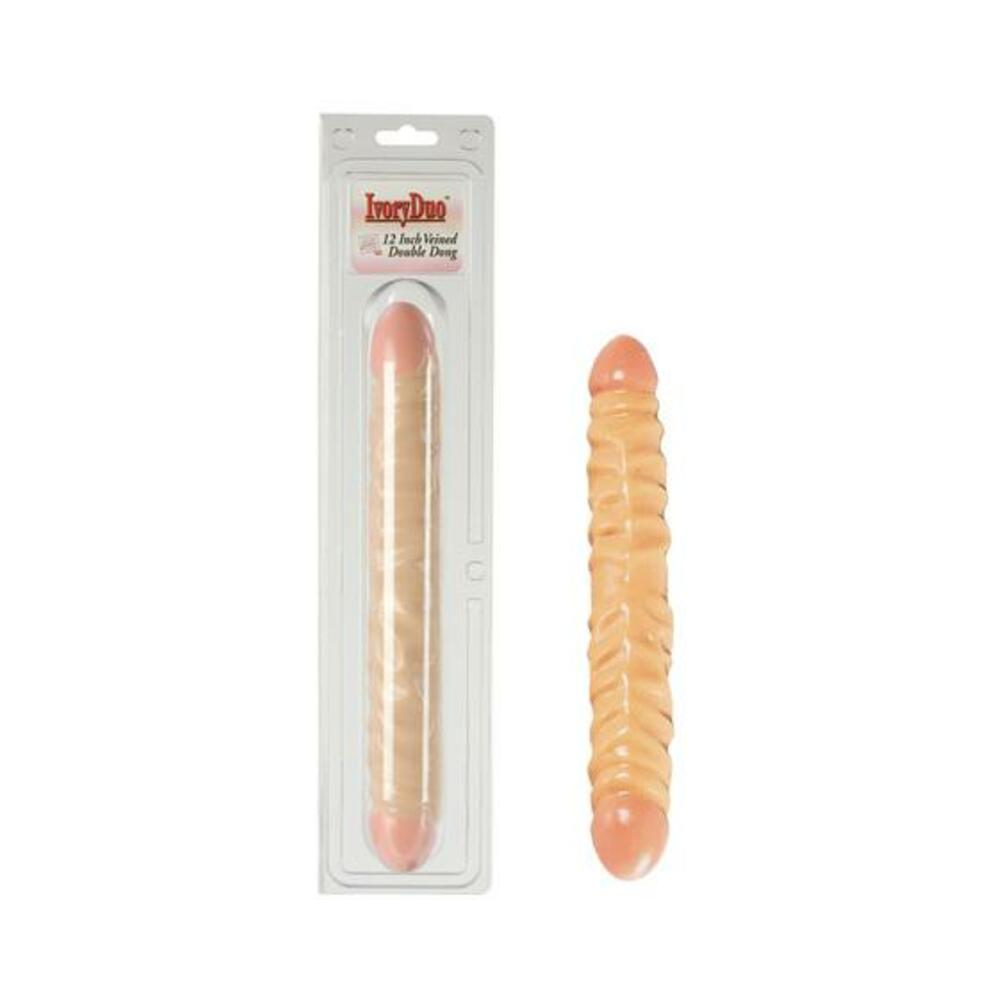 12 inch ivory veined double dildo