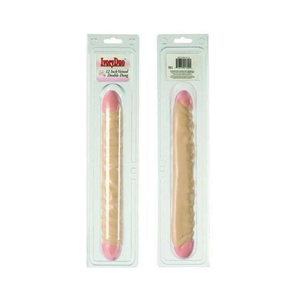 12 inch ivory veined double dildo