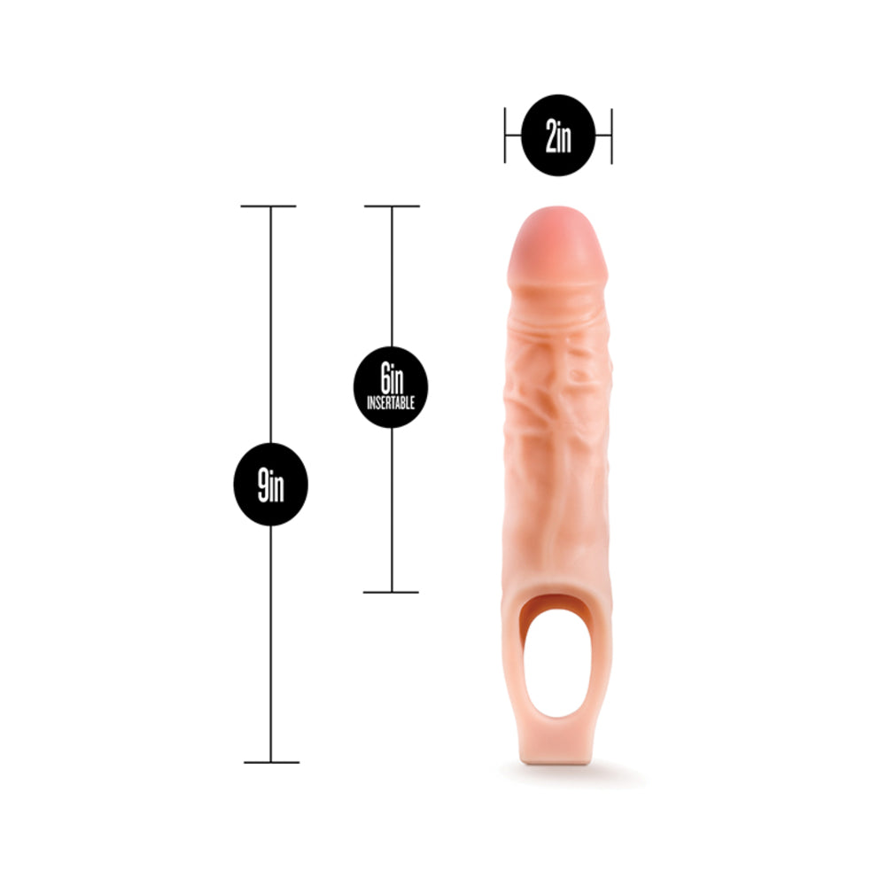 Performance Plus - 9 Inch Silicone Cock Sheath Penis Extender - Vanilla